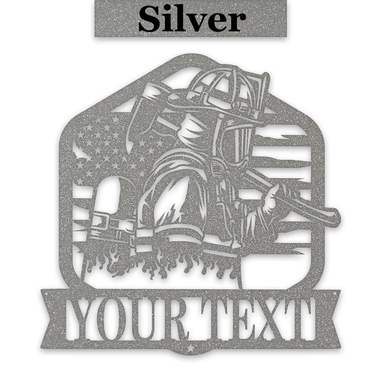 Firefighter Monogram Personalized Metal Sign