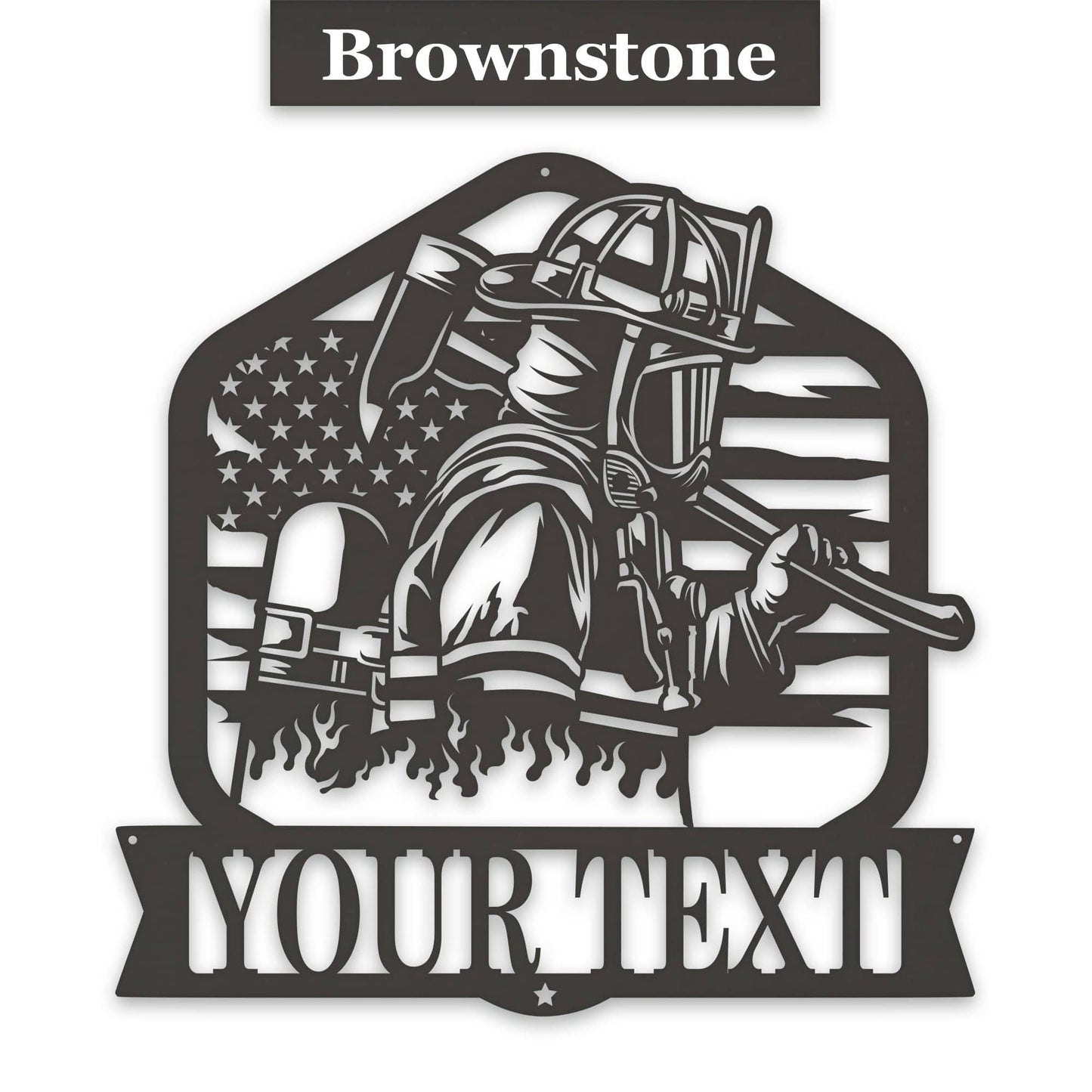 Firefighter Monogram Personalized Metal Sign