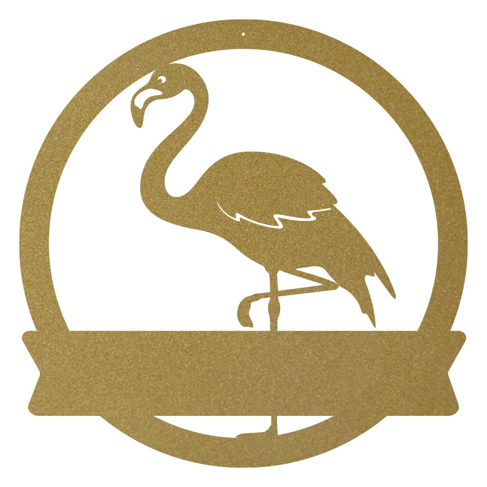 Flamingo Monogram Metal Sign