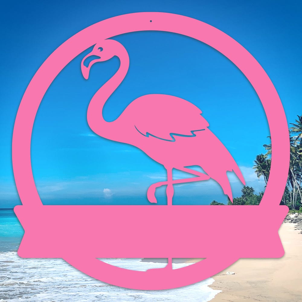 Flamingo Monogram Metal Sign