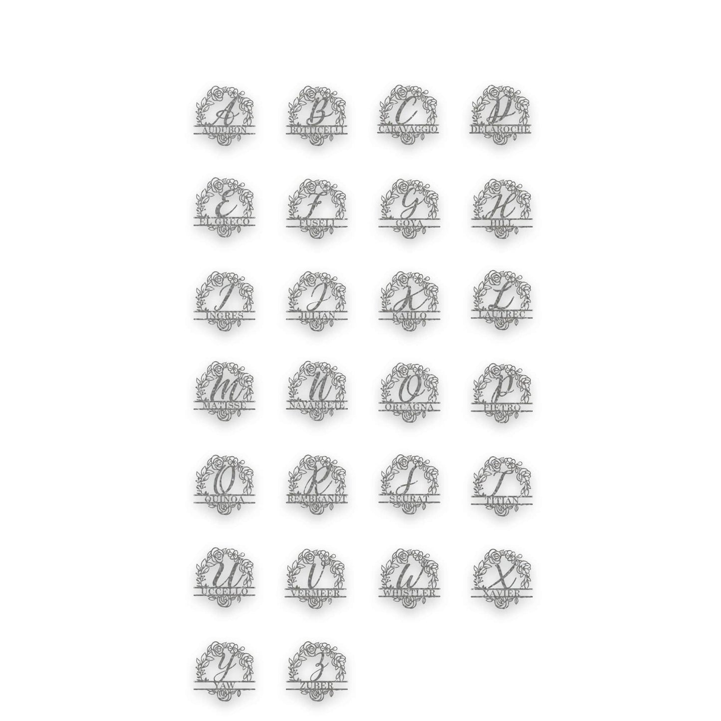 Floral Circle Personalized Monogram