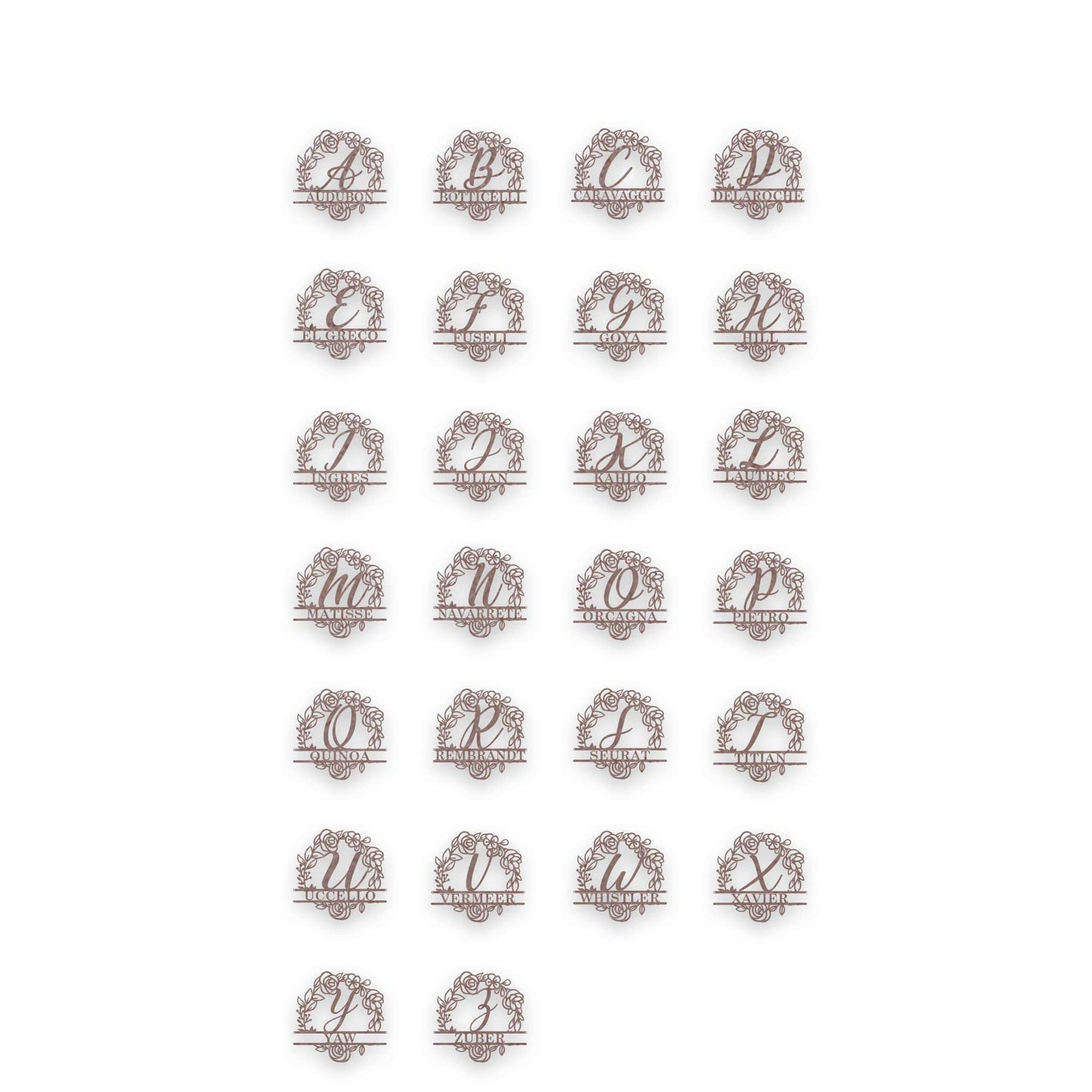 Floral Circle Personalized Monogram