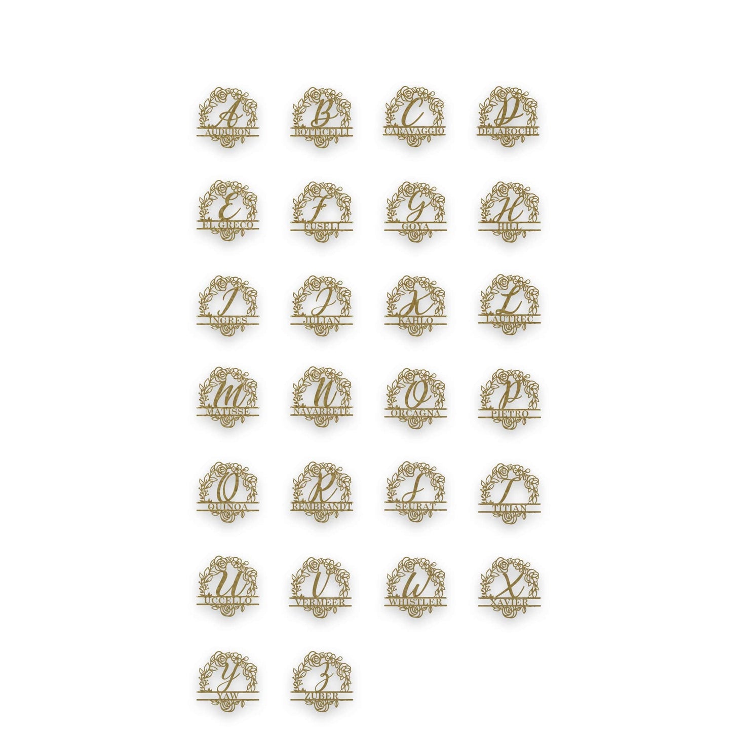 Floral Circle Personalized Monogram