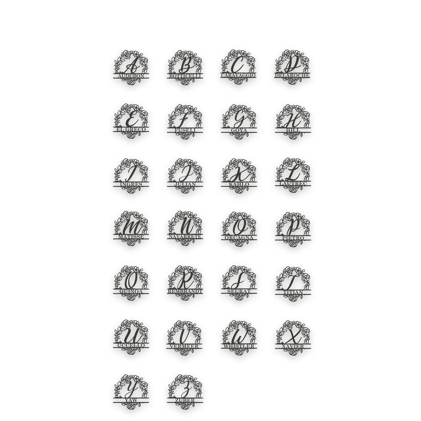 Floral Circle Personalized Monogram