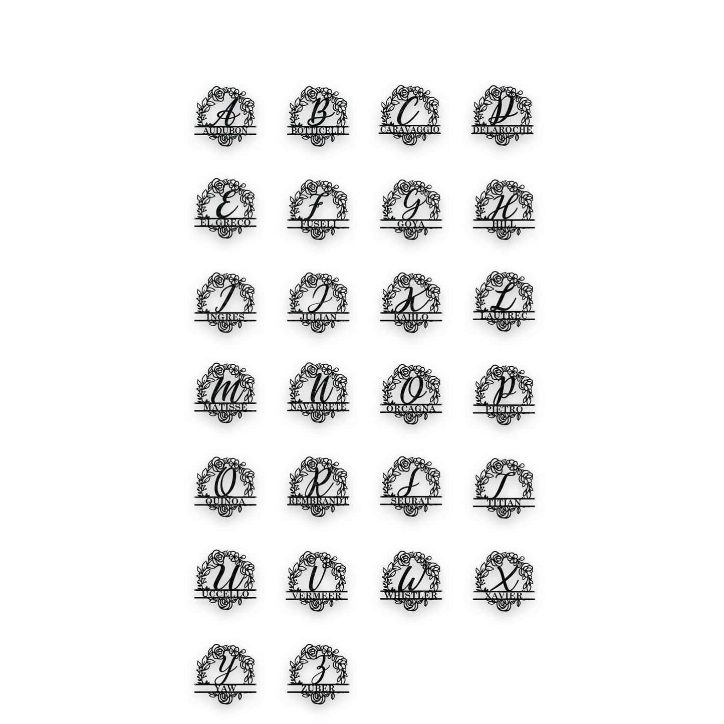 Floral Circle Personalized Monogram