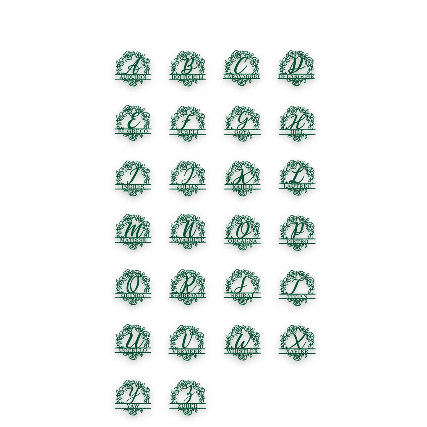 Floral Circle Personalized Monogram