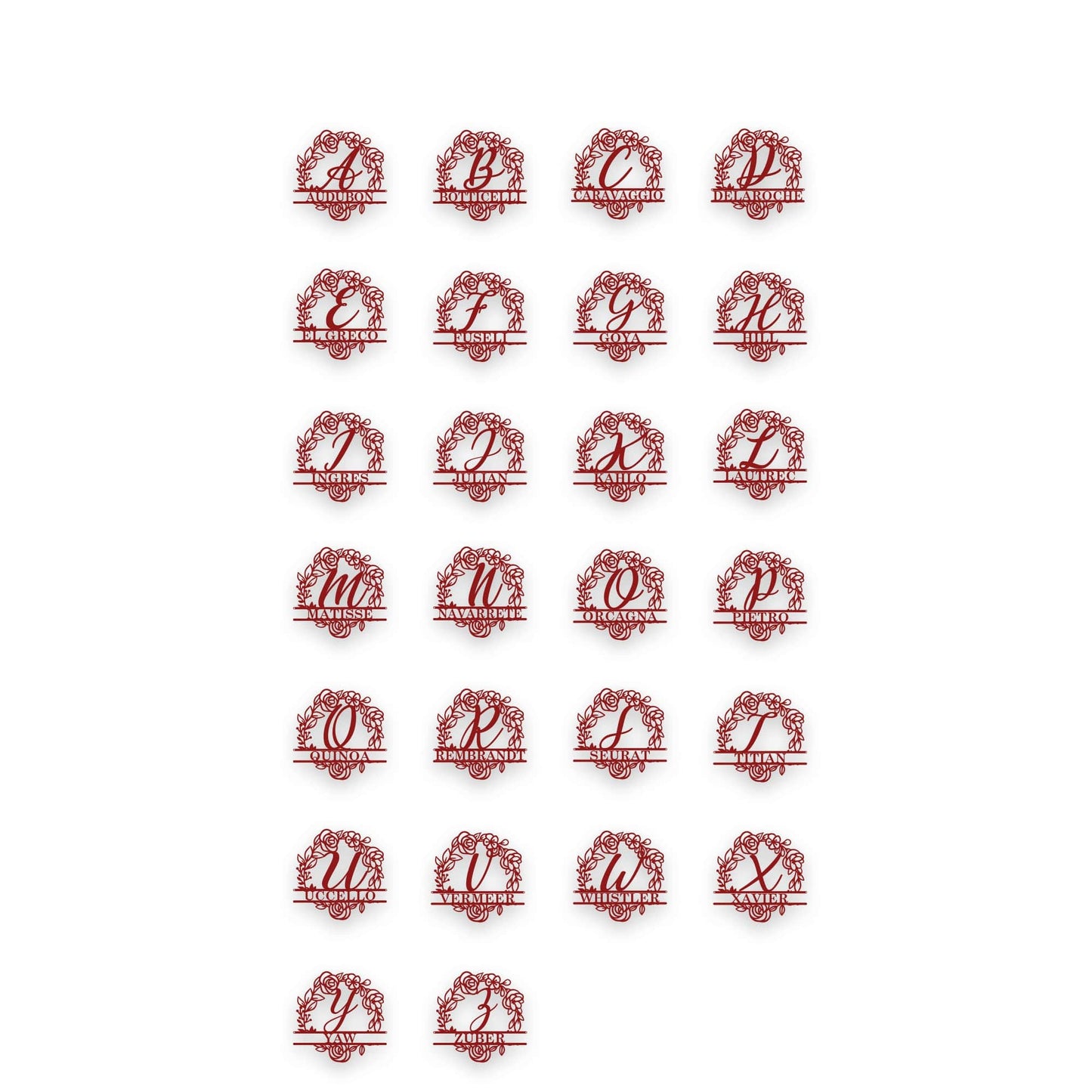 Floral Circle Personalized Monogram