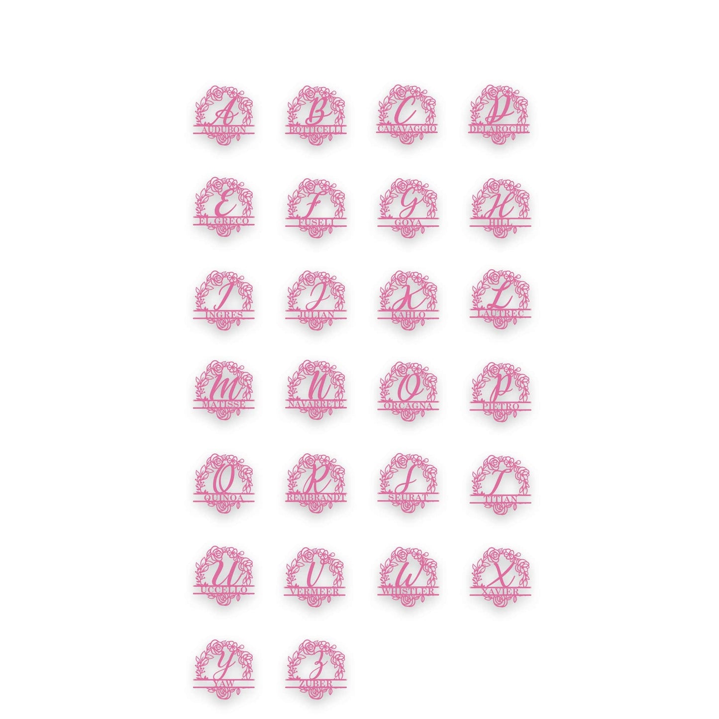 Floral Circle Personalized Monogram