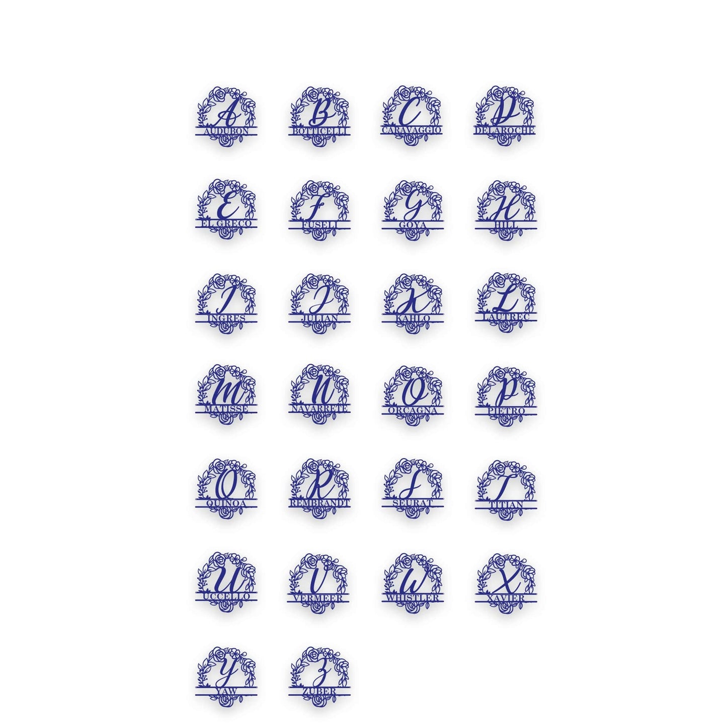 Floral Circle Personalized Monogram