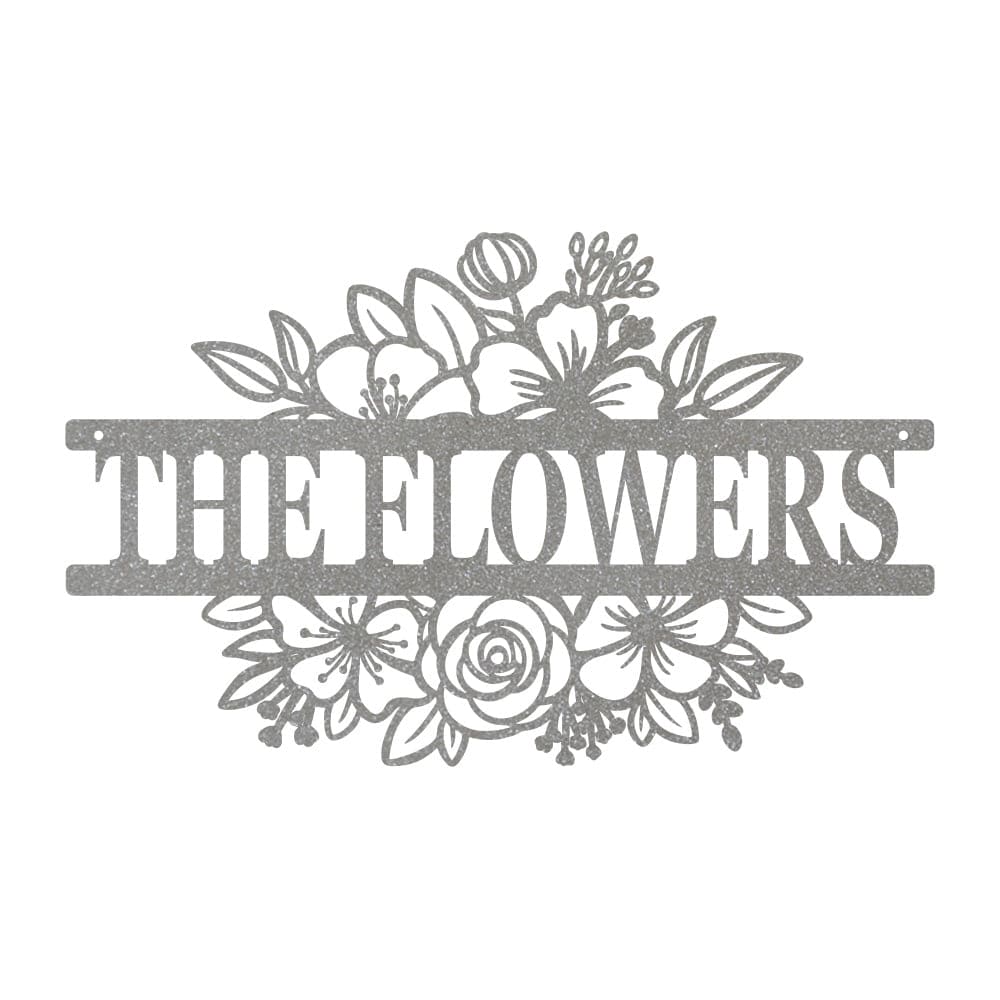 Flower Bouquet Monogram Metal Sign