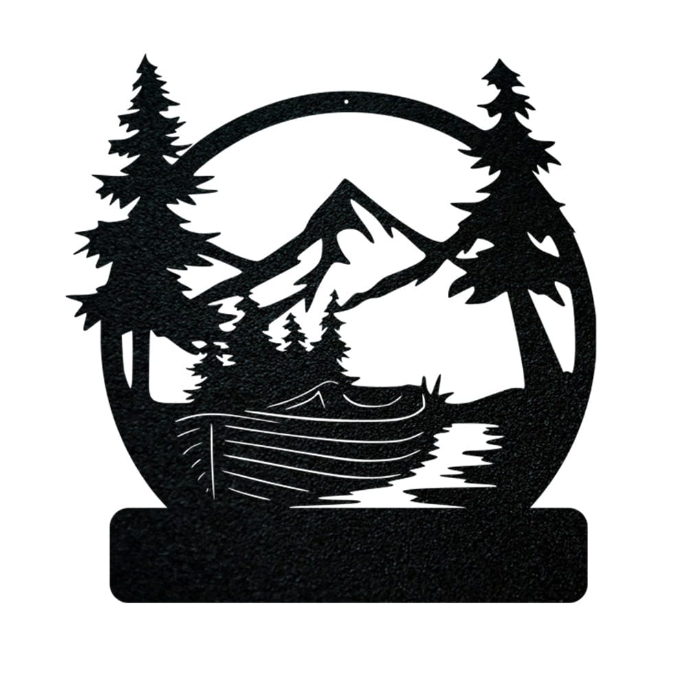 Lake Boat Outdoor Metal Sign - Powder Coated Rust Resistant Wall Art