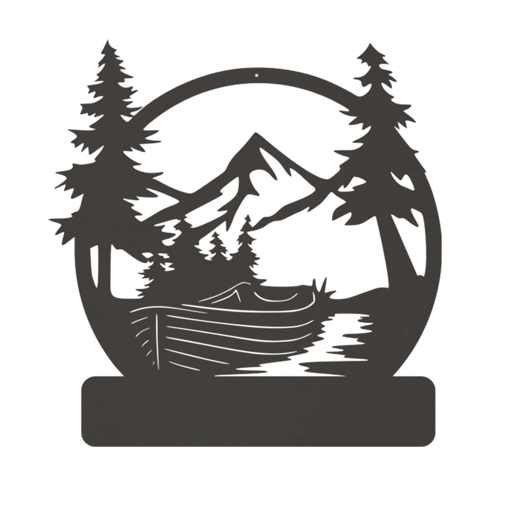 Lake Boat Outdoor Metal Sign - Powder Coated Rust Resistant Wall Art