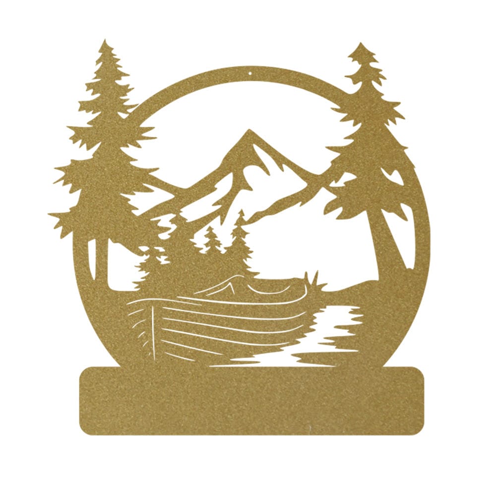 Lake Boat Outdoor Metal Sign - Powder Coated Rust Resistant Wall Art