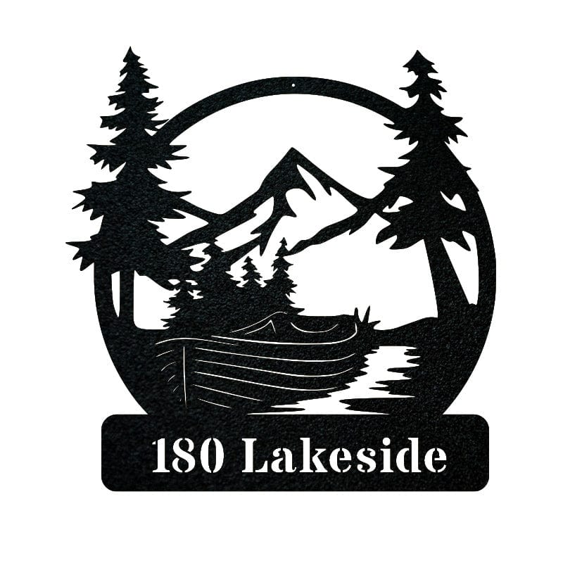 Lake Boat Outdoor Metal Sign - Powder Coated Rust Resistant Wall Art