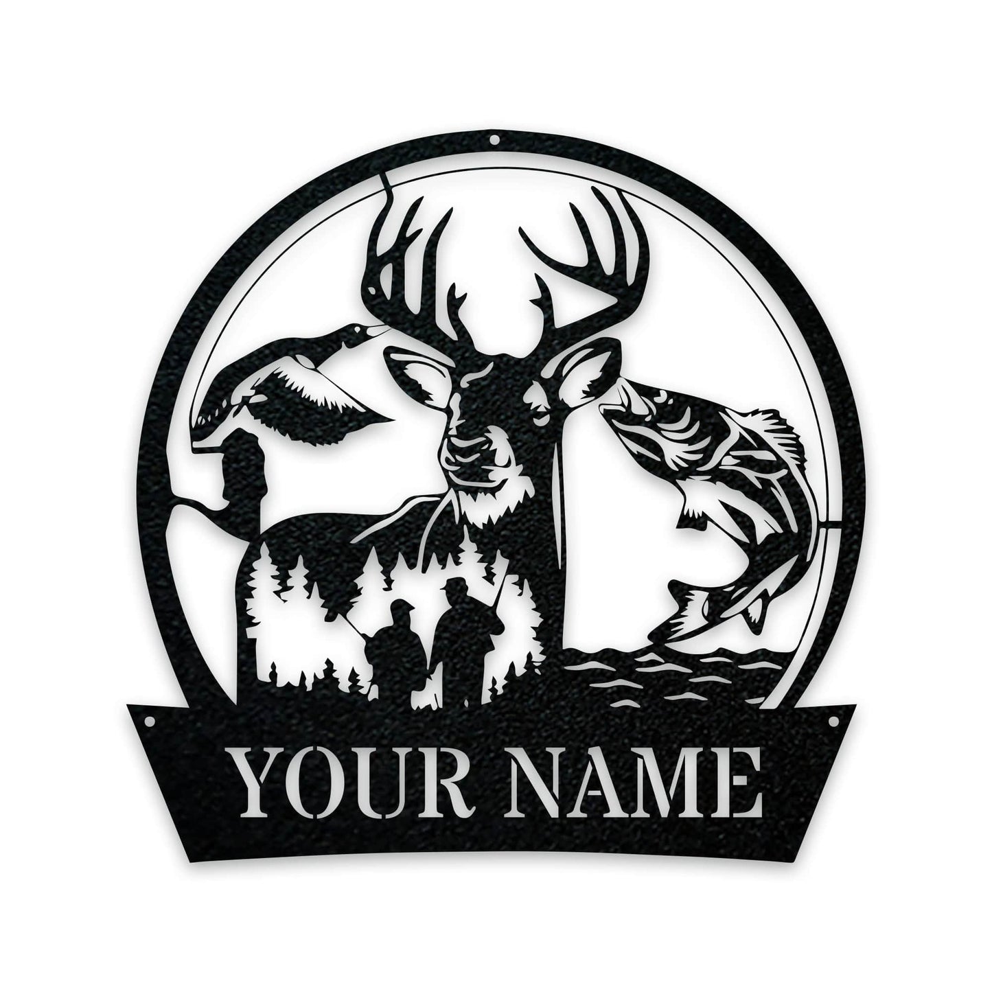 Great Outdoors Hunting Trio - Personalized Metal Sign