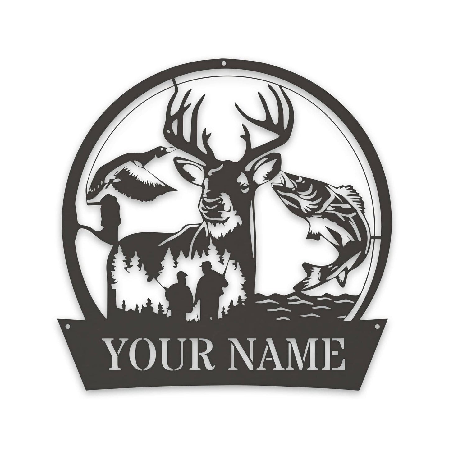 Great Outdoors Hunting Trio - Personalized Metal Sign