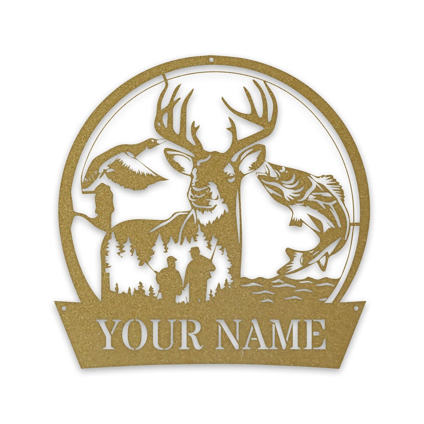 Great Outdoors Hunting Trio - Personalized Metal Sign