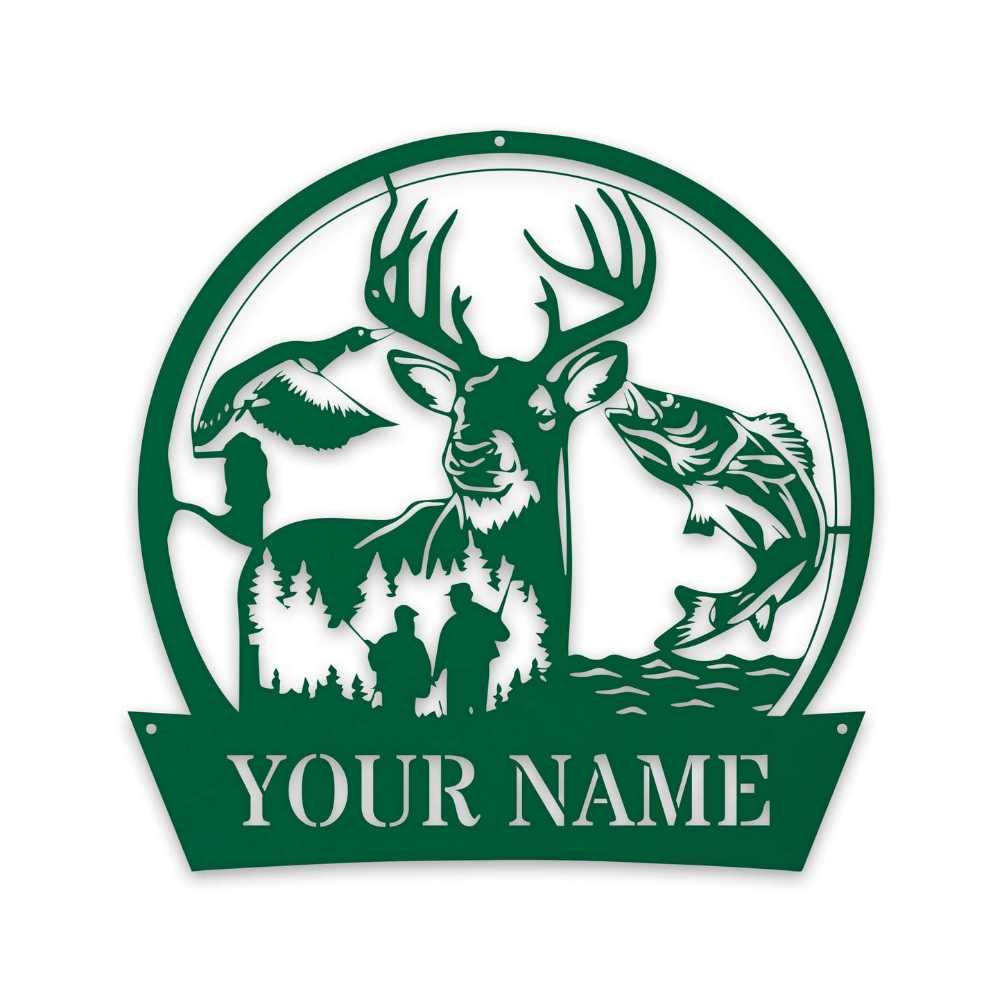 Great Outdoors Hunting Trio - Personalized Metal Sign