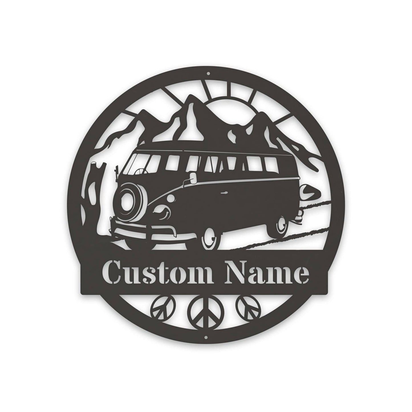 GREAT OUTDOORS- VW Bus Road Trip- Hippie Bus Custom Metal Sign
