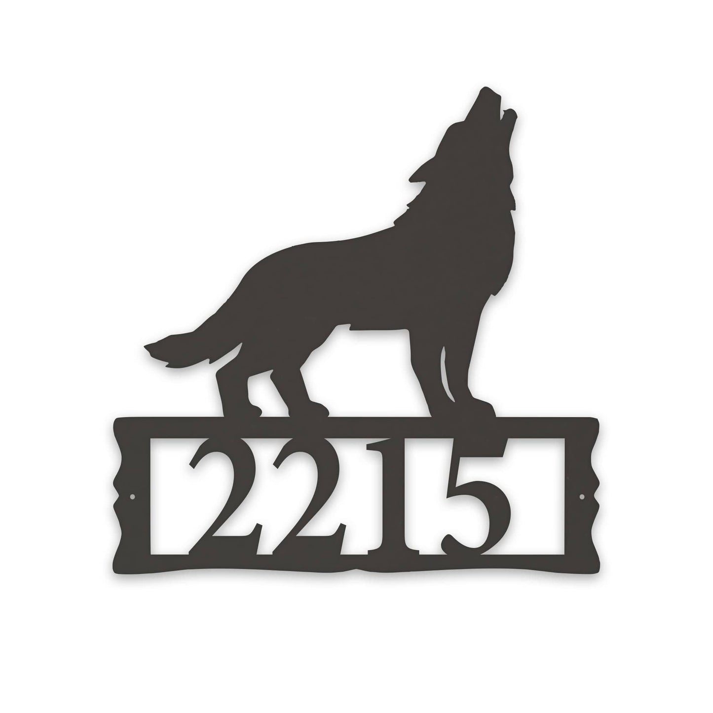 Howling Wolf Metal Address Plaque
