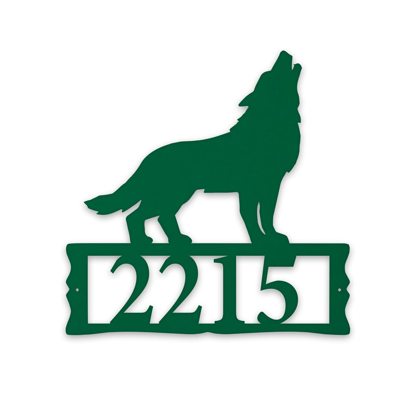 Howling Wolf Metal Address Plaque