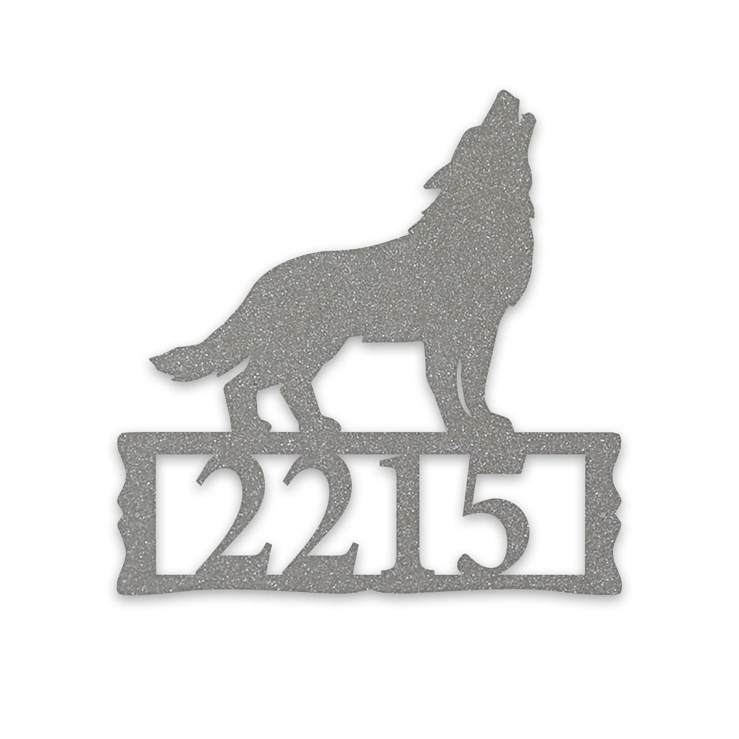 Howling Wolf Metal Address Plaque
