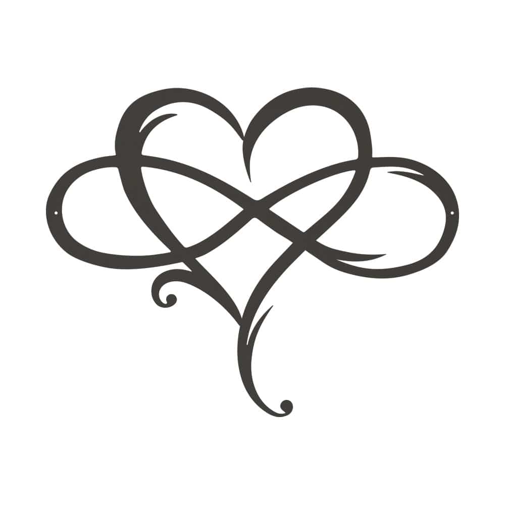 Infinity Heart Metal Sign