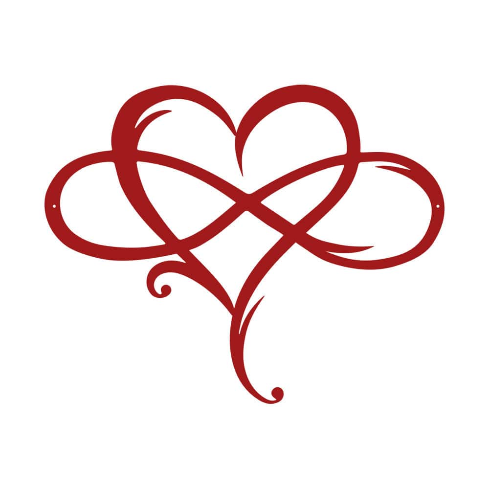 Infinity Heart Metal Sign