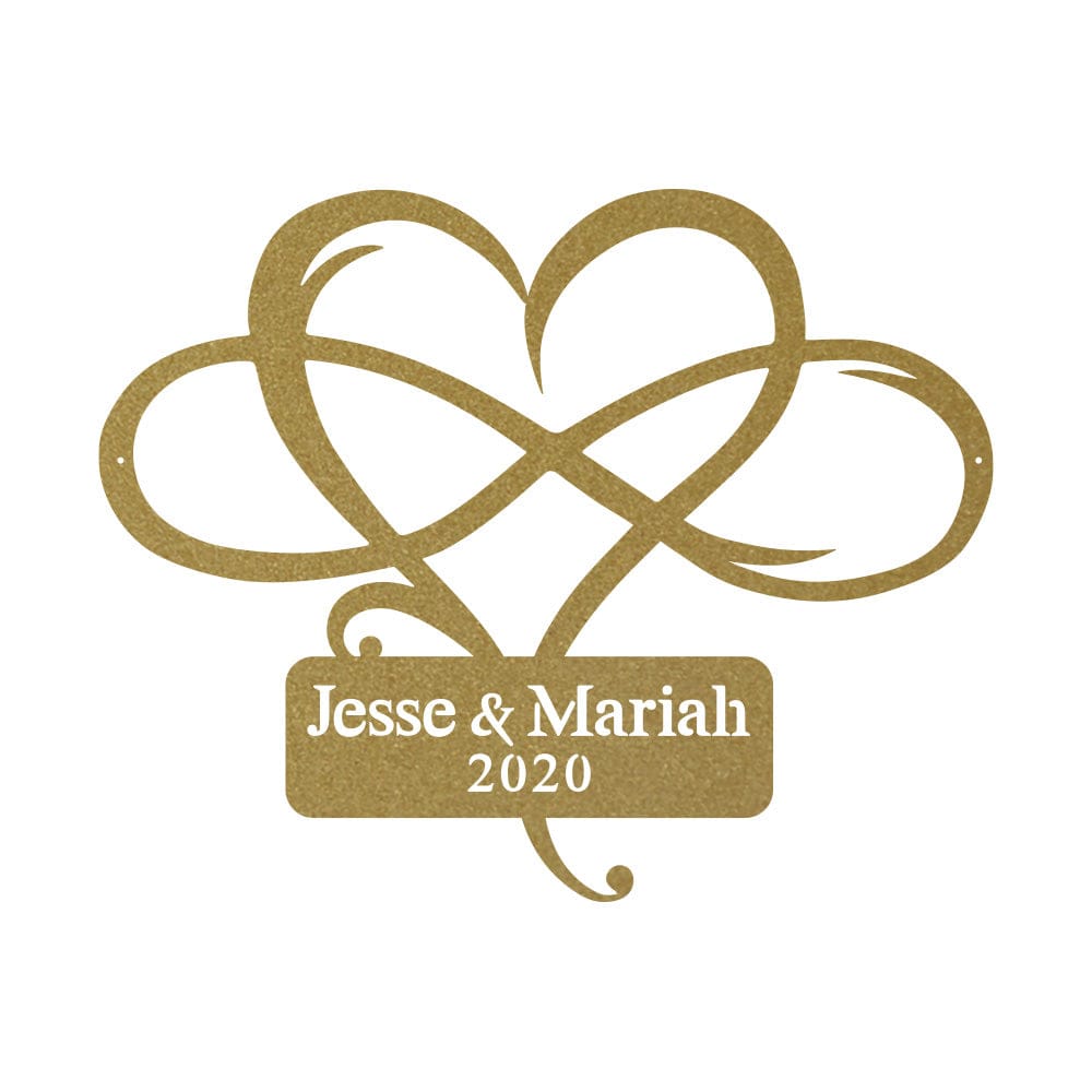Infinity Heart Monogram Metal Sign