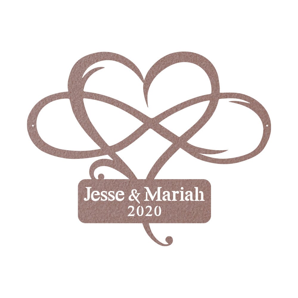 Infinity Heart Monogram Metal Sign