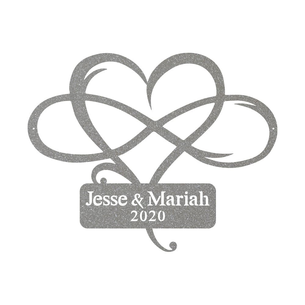 Infinity Heart Monogram Metal Sign