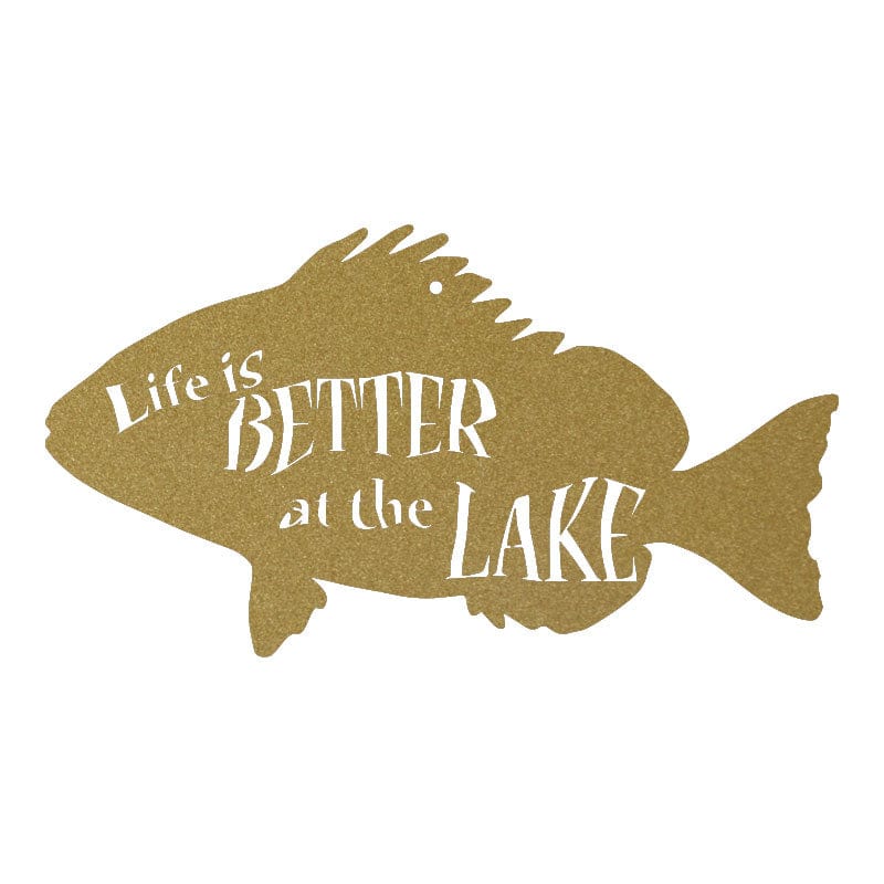 Metal Lake Sign "Life is Better at the Lake" - Rustic Lake House Decor | Durable Outdoor Wall Art
