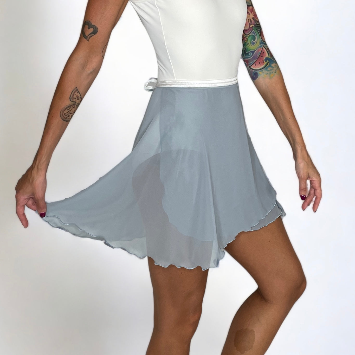 Glacier Blue Chiffon Ballet Wrap Skirt - Classical
