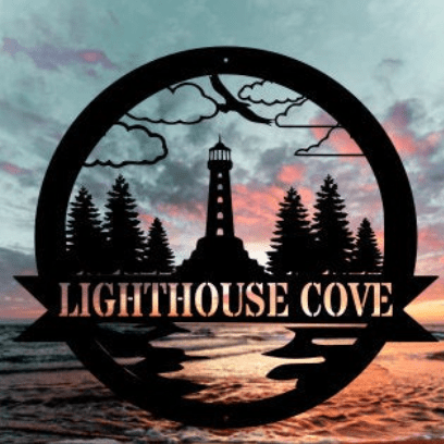Lighthouse Metal Sign