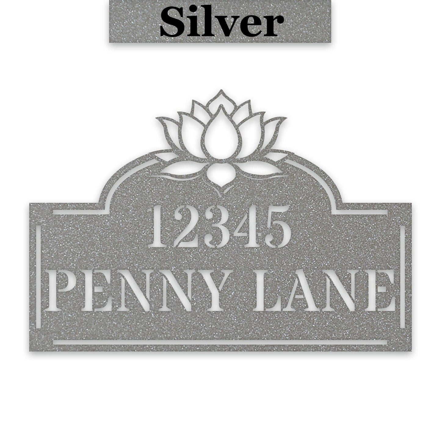 Lotus Address Plate - Custom Metal Address Sign