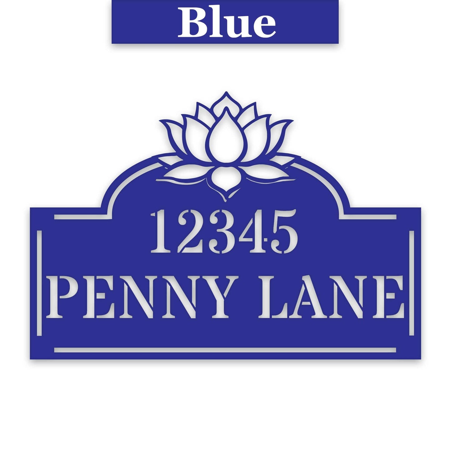 Lotus Address Plate - Custom Metal Address Sign