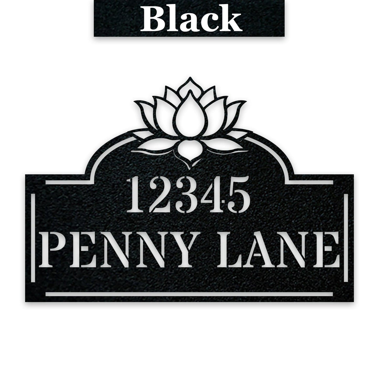Lotus Address Plate - Custom Metal Address Sign