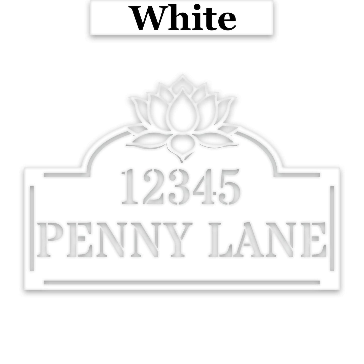 Lotus Address Plate - Custom Metal Address Sign