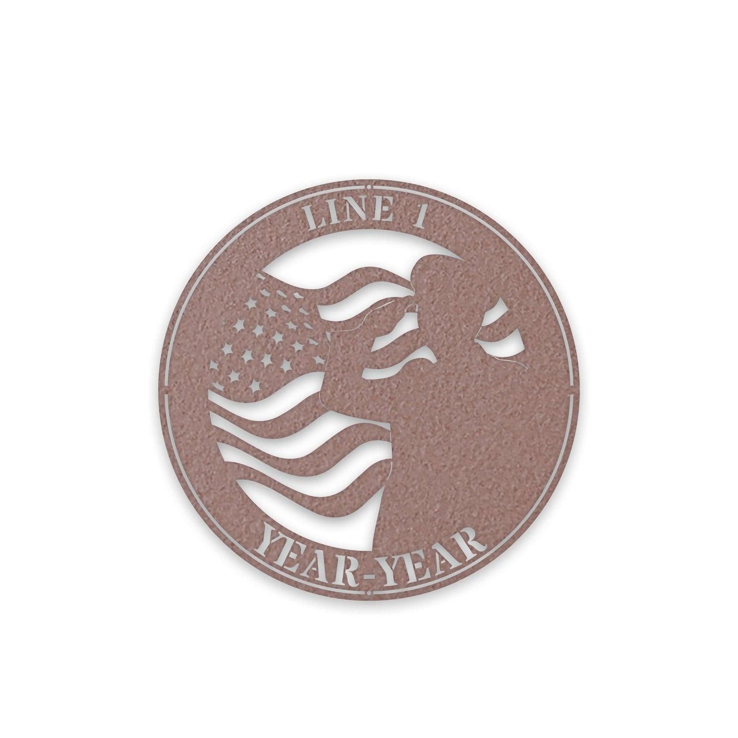 Military Fallen Soldier Memorial Salute with Flag Personalized Metal Sign