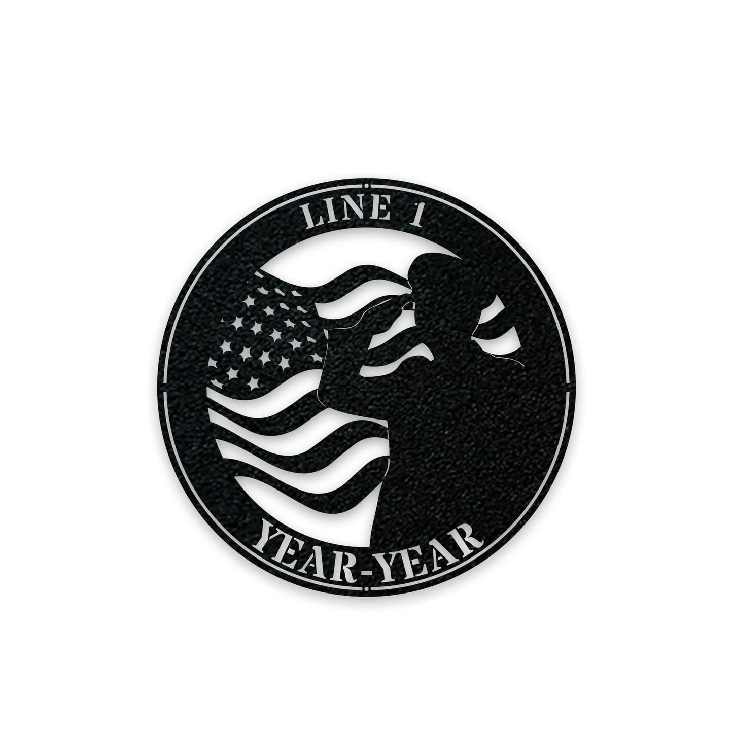 Military Fallen Soldier Memorial Salute with Flag Personalized Metal Sign