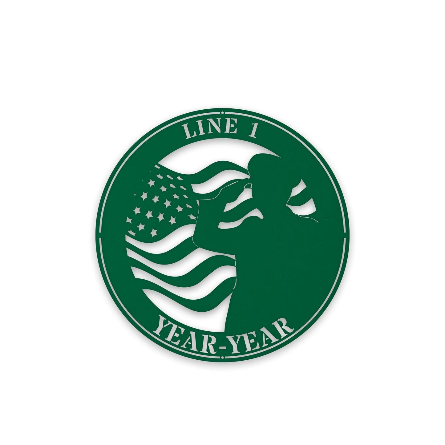 Military Fallen Soldier Memorial Salute with Flag Personalized Metal Sign