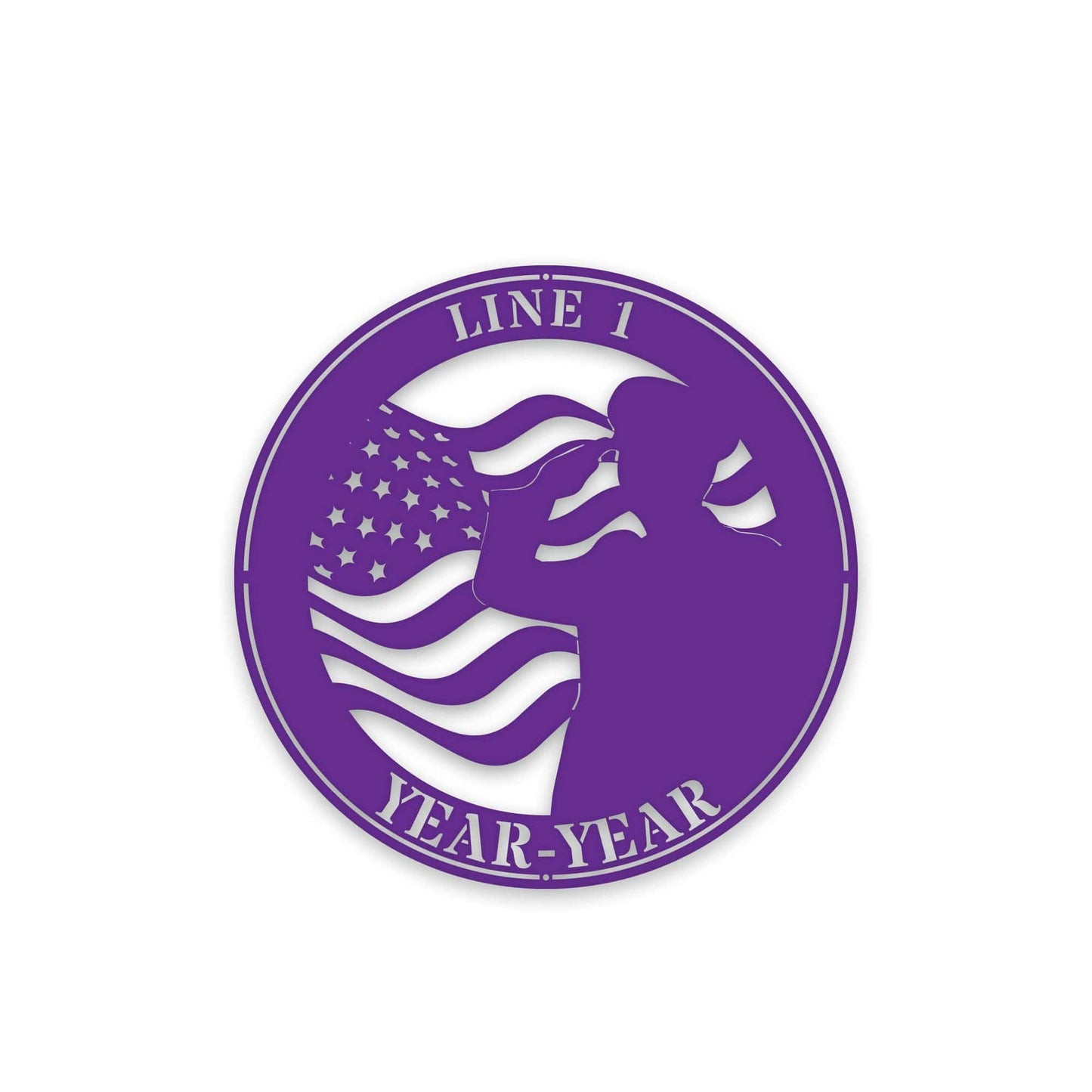 Military Fallen Soldier Memorial Salute with Flag Personalized Metal Sign
