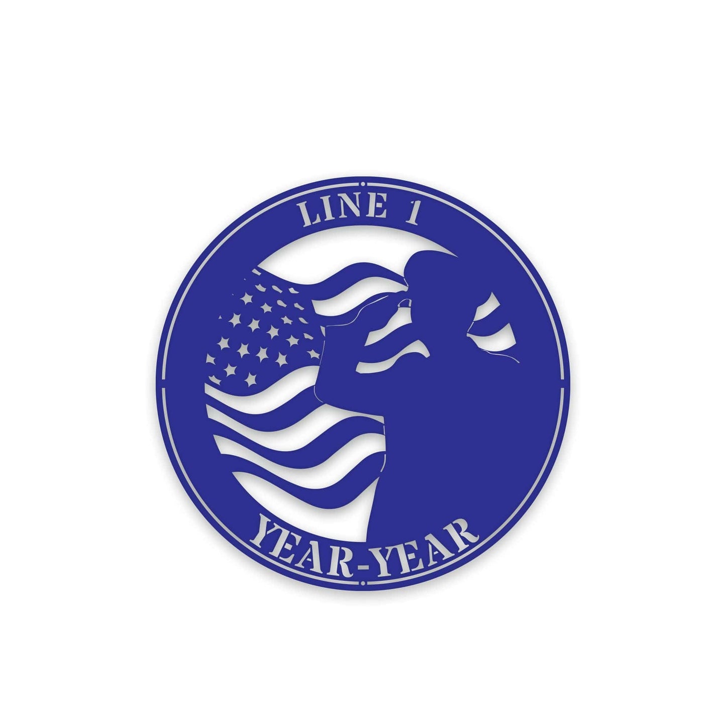 Military Fallen Soldier Memorial Salute with Flag Personalized Metal Sign