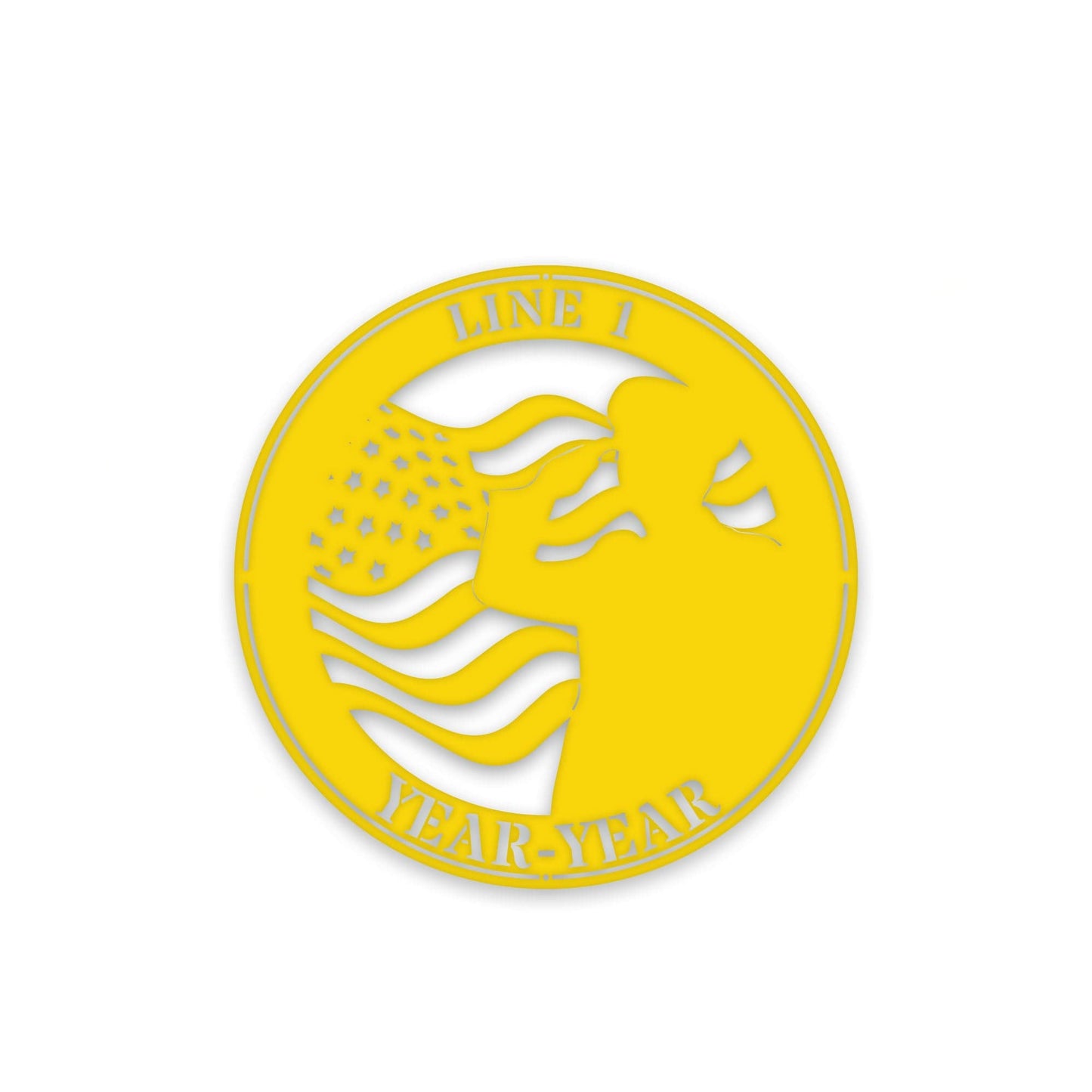 Military Fallen Soldier Memorial Salute with Flag Personalized Metal Sign