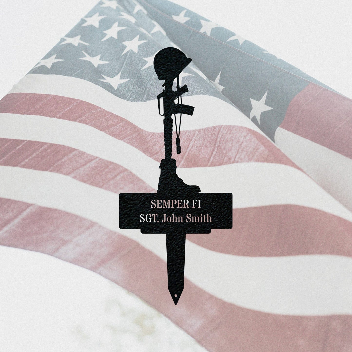 Military Memorial Stake - Personalized