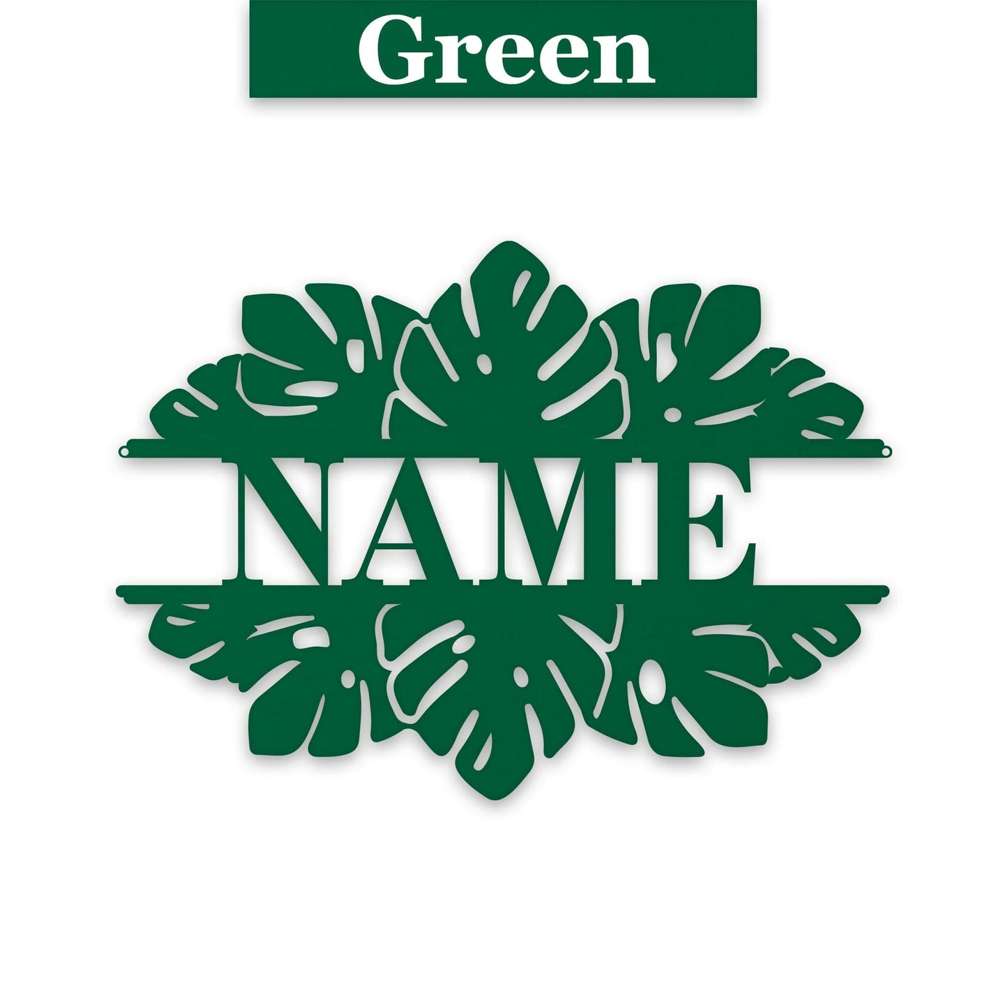 Monstera Split Leaf Personalized Metal Sign