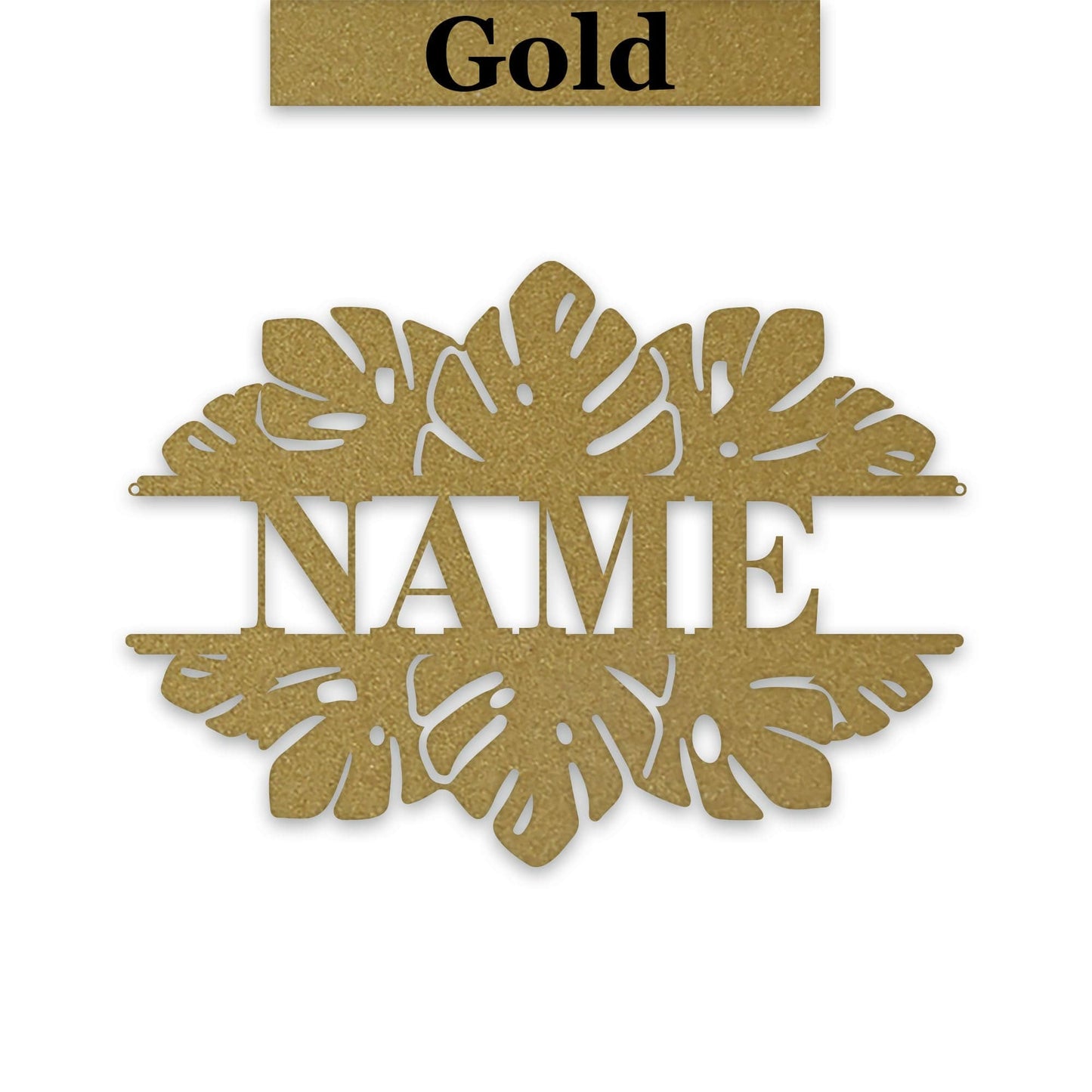 Monstera Split Leaf Personalized Metal Sign