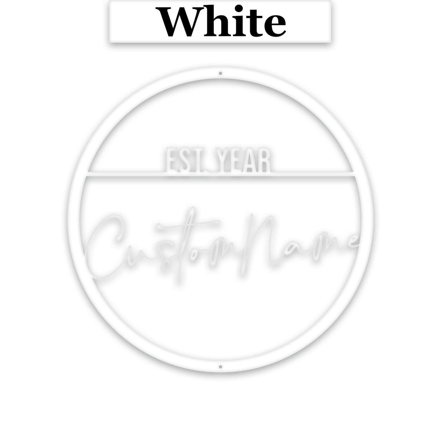 Name Script w Est Date Metal Circle Customizable Sign