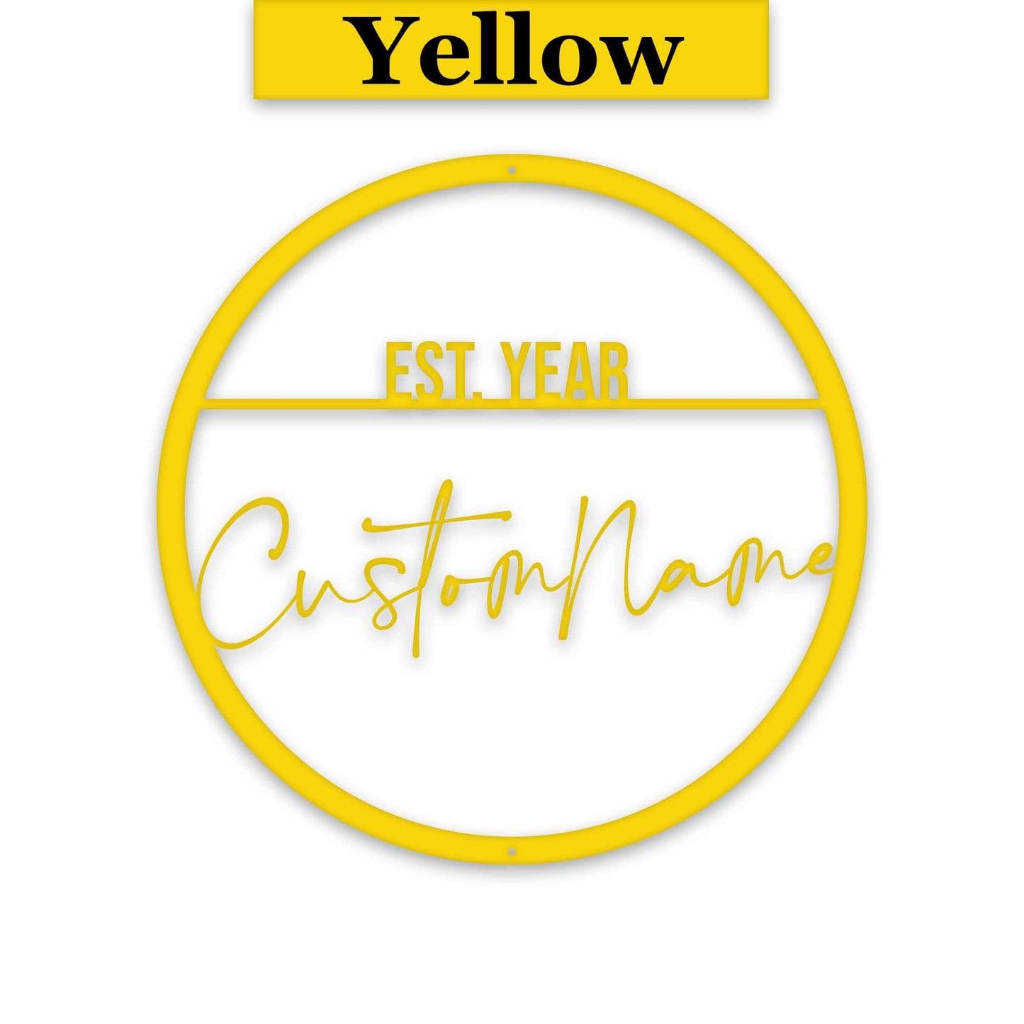 Name Script w Est Date Metal Circle Customizable Sign