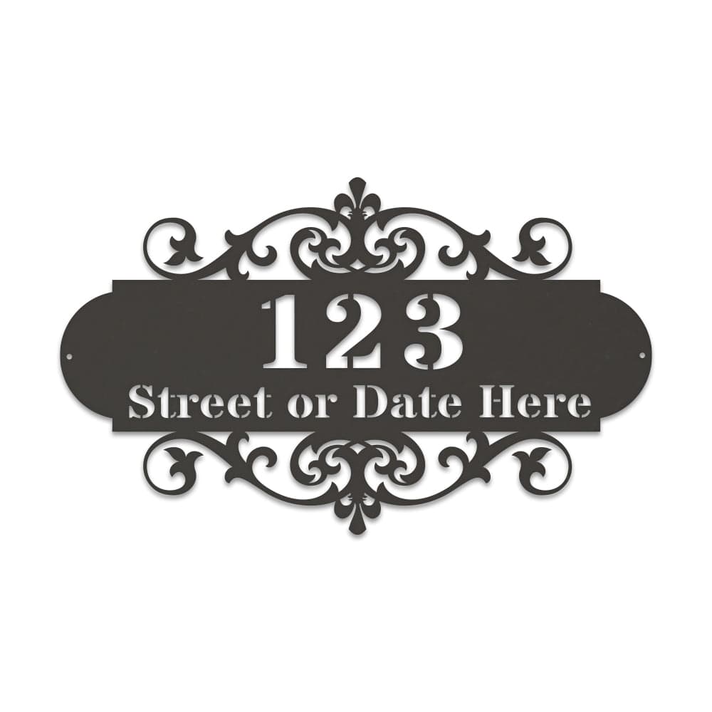 Ornate Address Plaque Metal Sign